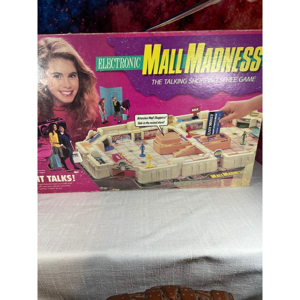 Vintage 1989 Milton Bradley Electronic Mall Madness Board Game Talking Complete